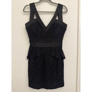 XOXO Starlight Eyelet Lace Overlay Satin Trim Dress Black Size 5/6